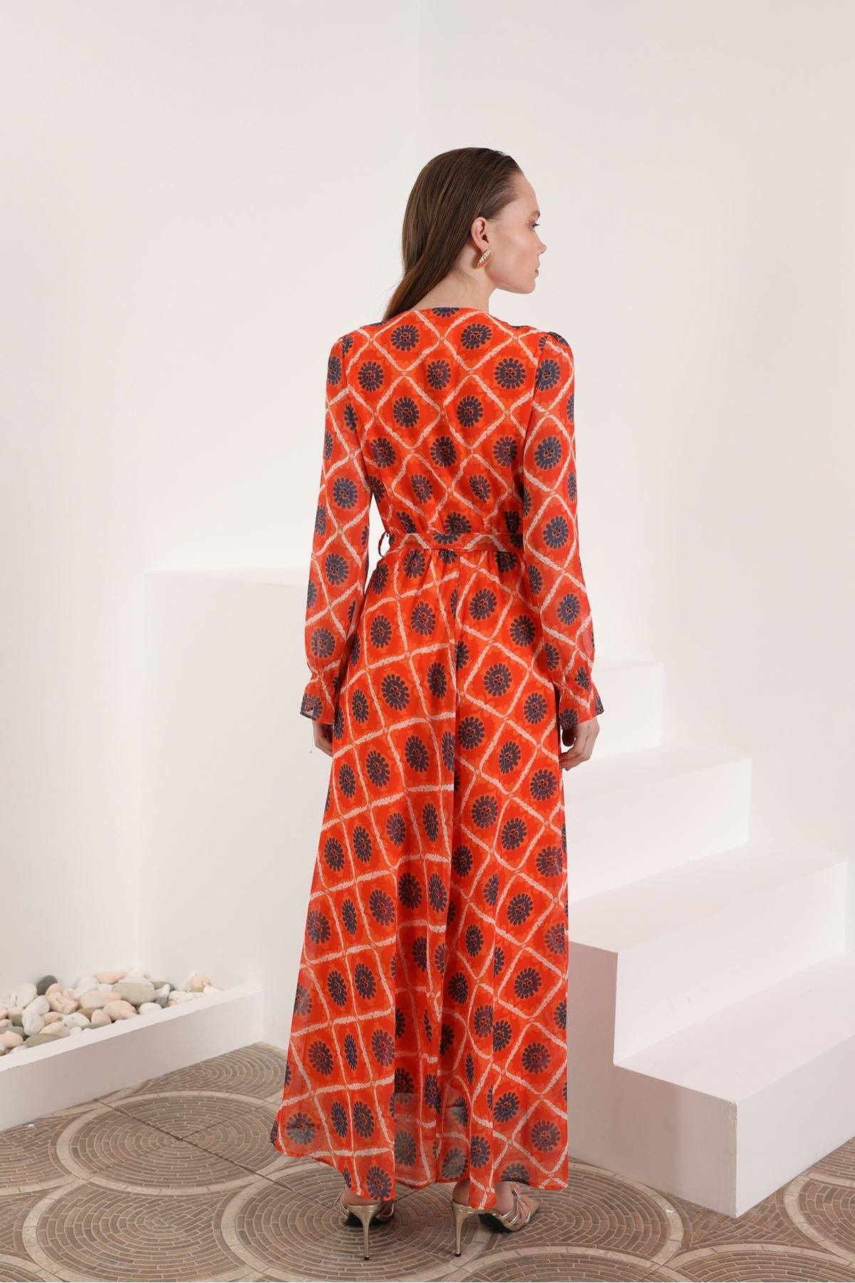 Sun Print Chiffon Dress