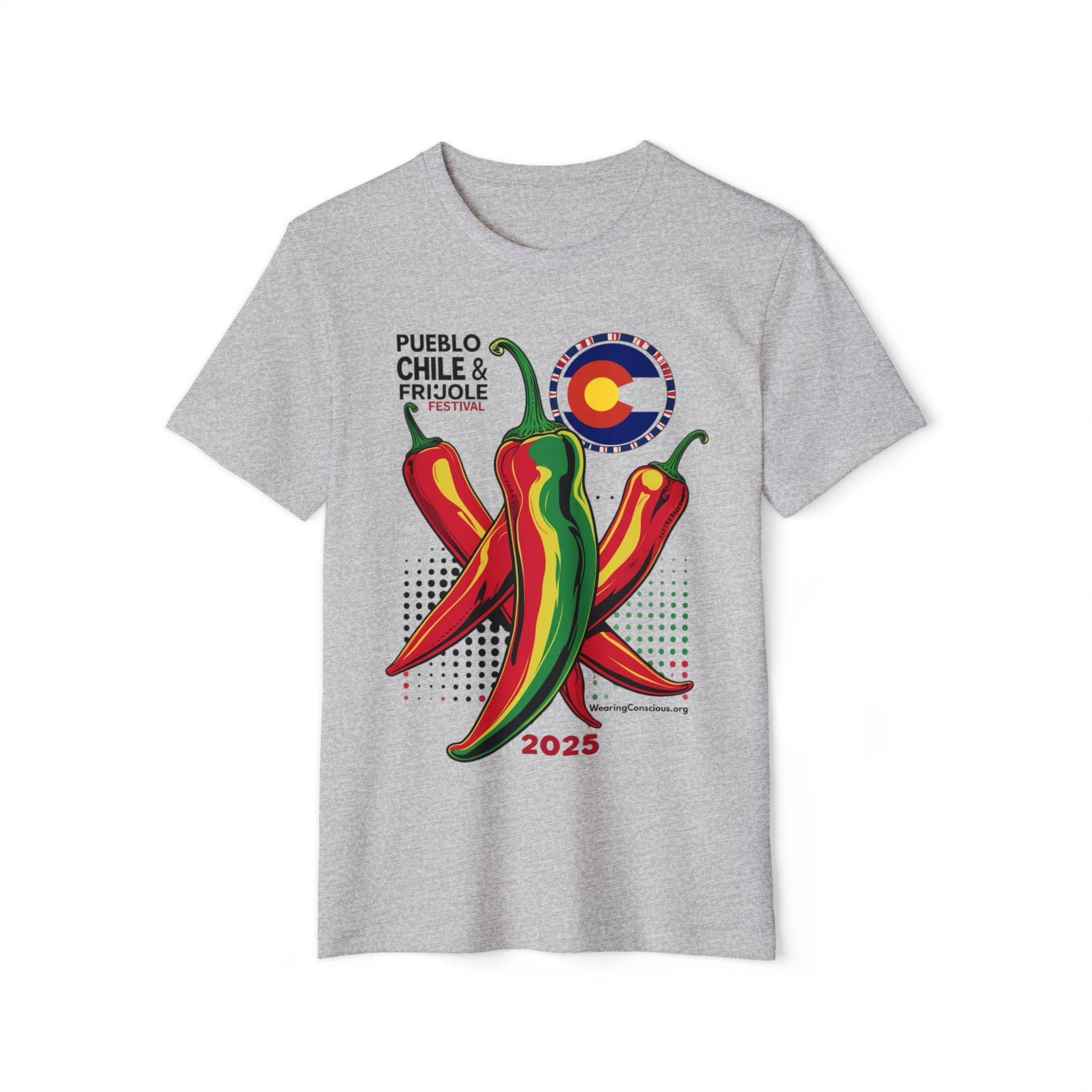 Eco-Friendly Unofficial Pueblo Chile & Frijoles Festival 2025 T-Shirt – Wear the Flavor of Colorado!