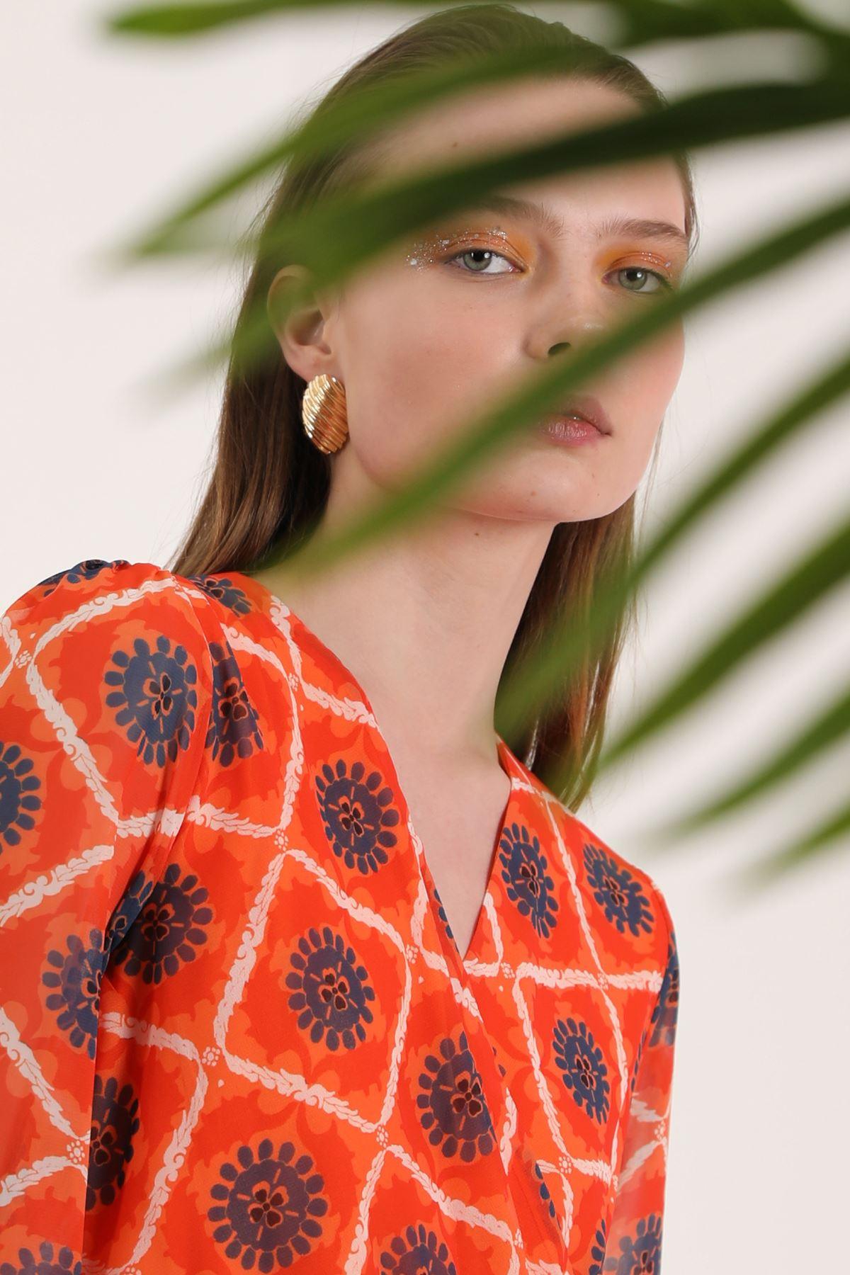 Sun Print Chiffon Dress