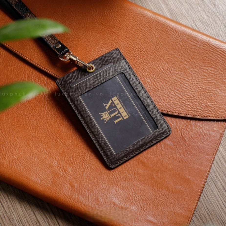 Authentic Louis Vuitton Upcycled Leather Lanyard ID & Card Holder – Limited Edition