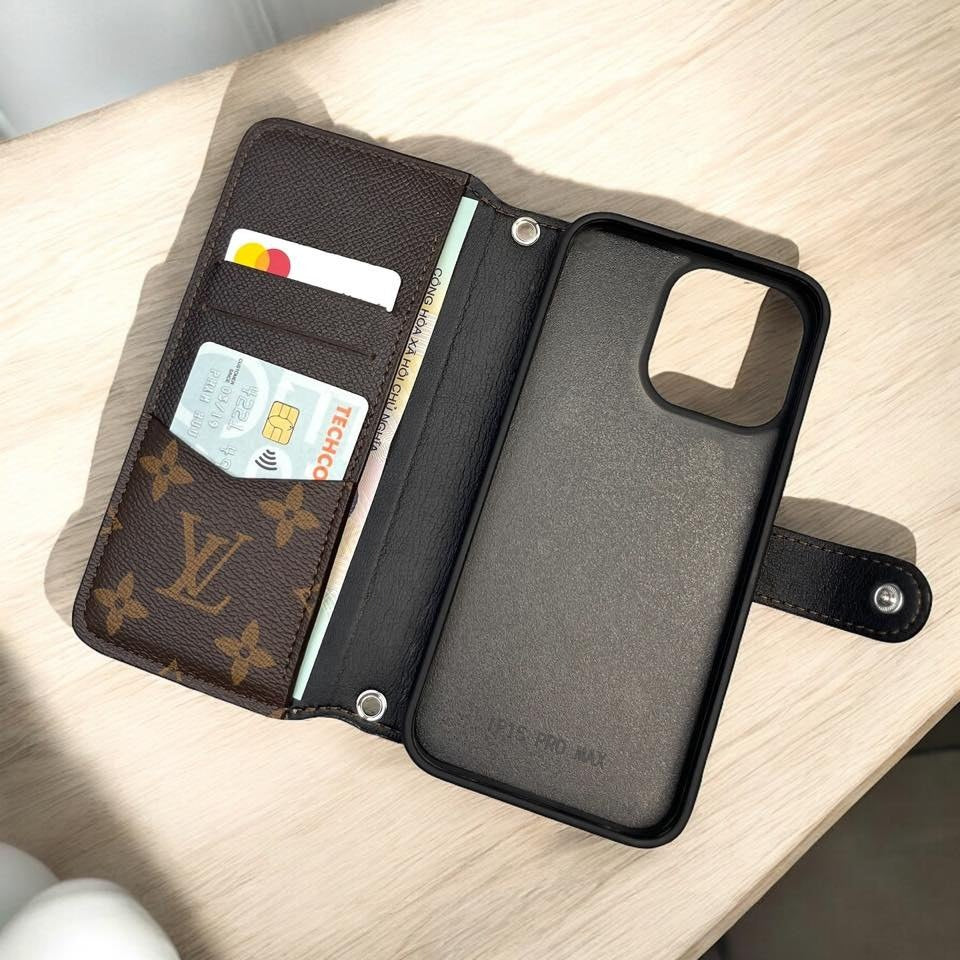 Authentic Upcycled Louis Vuitton Canvas iPhone Wallet Case – Made-to-Order