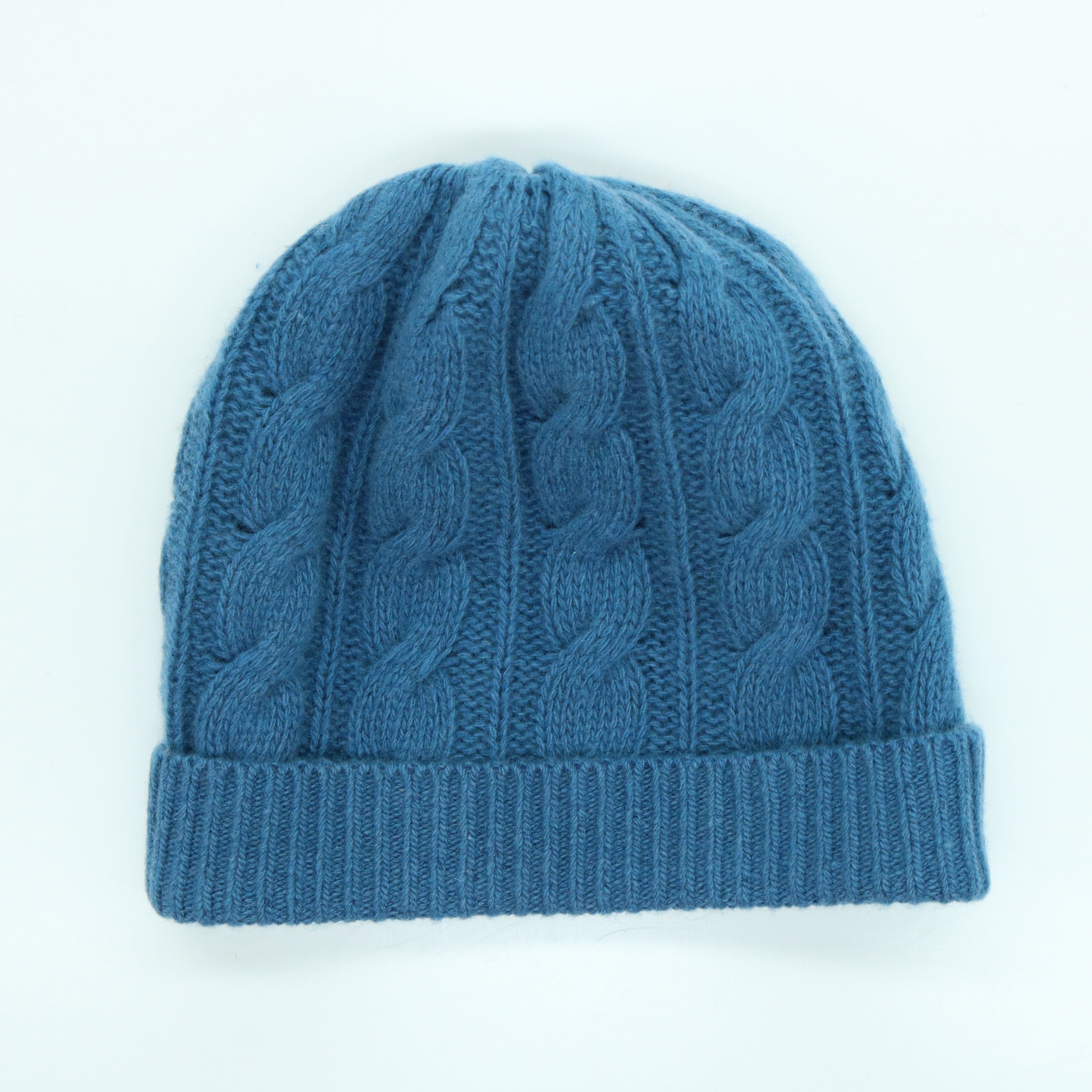Soft 100% Cashmere Cable Knit Beanie Hat