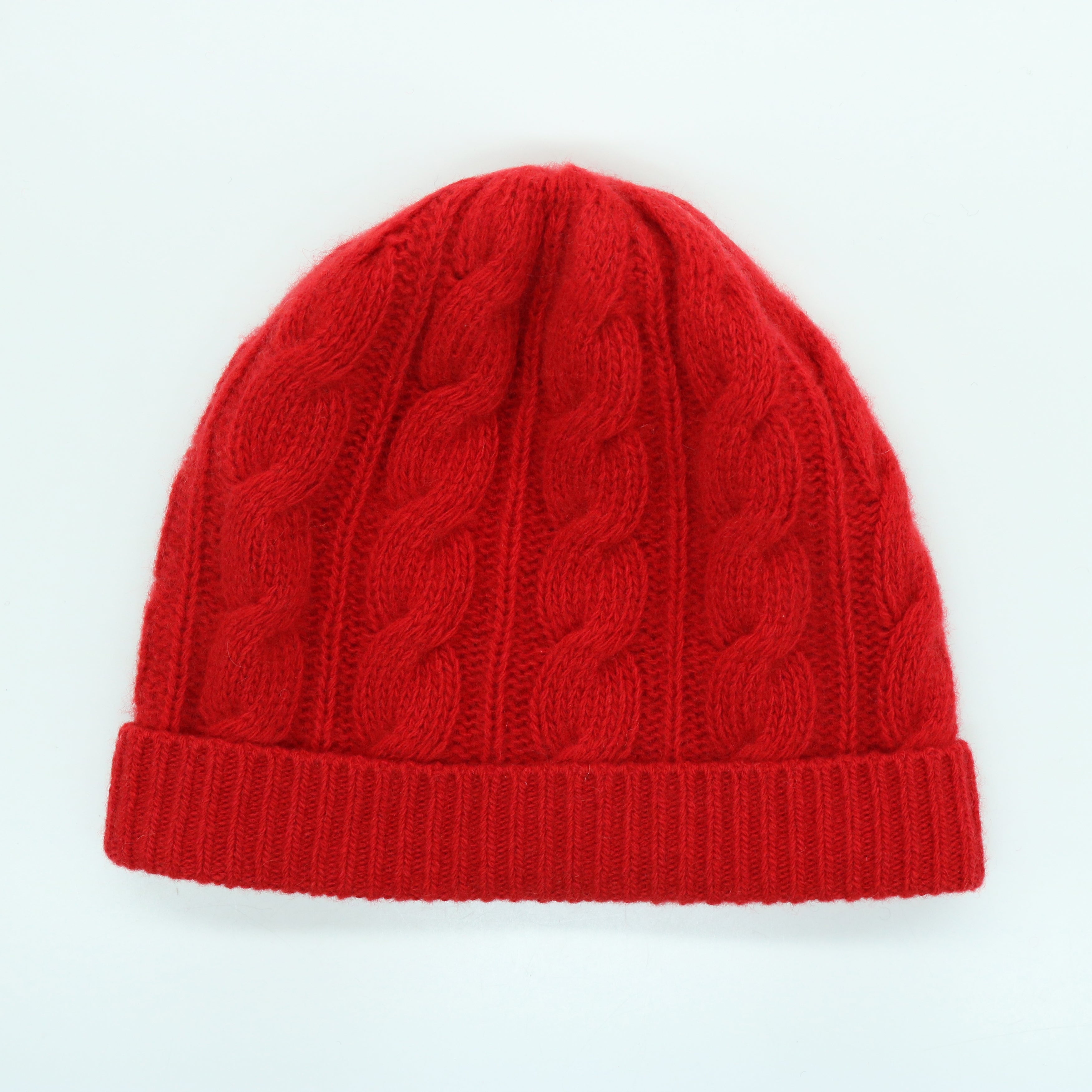 Soft 100% Cashmere Cable Knit Beanie Hat
