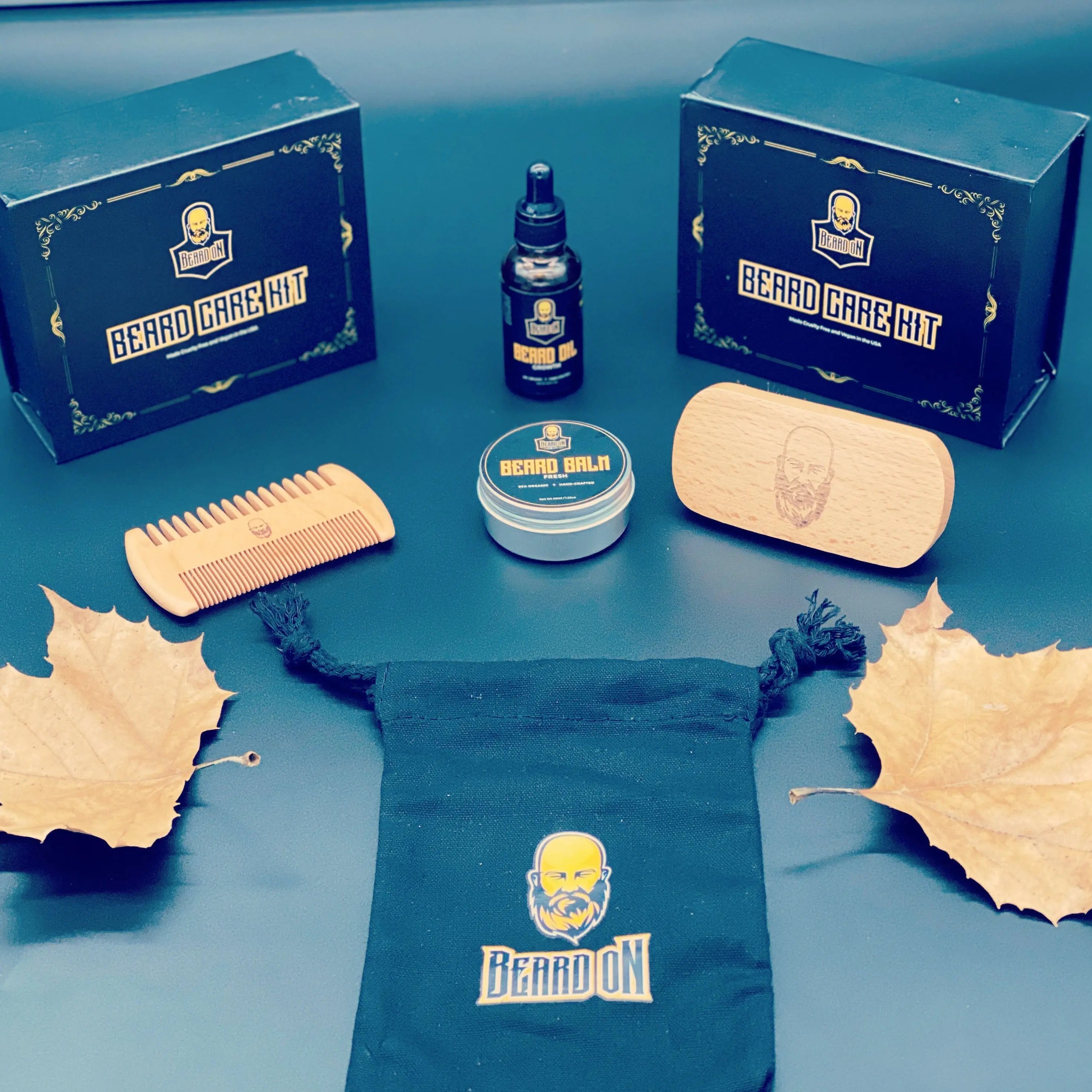 Beard Growth & Grooming Kit – USDA Certified Organic Beard Oil, Balm & Wooden Comb