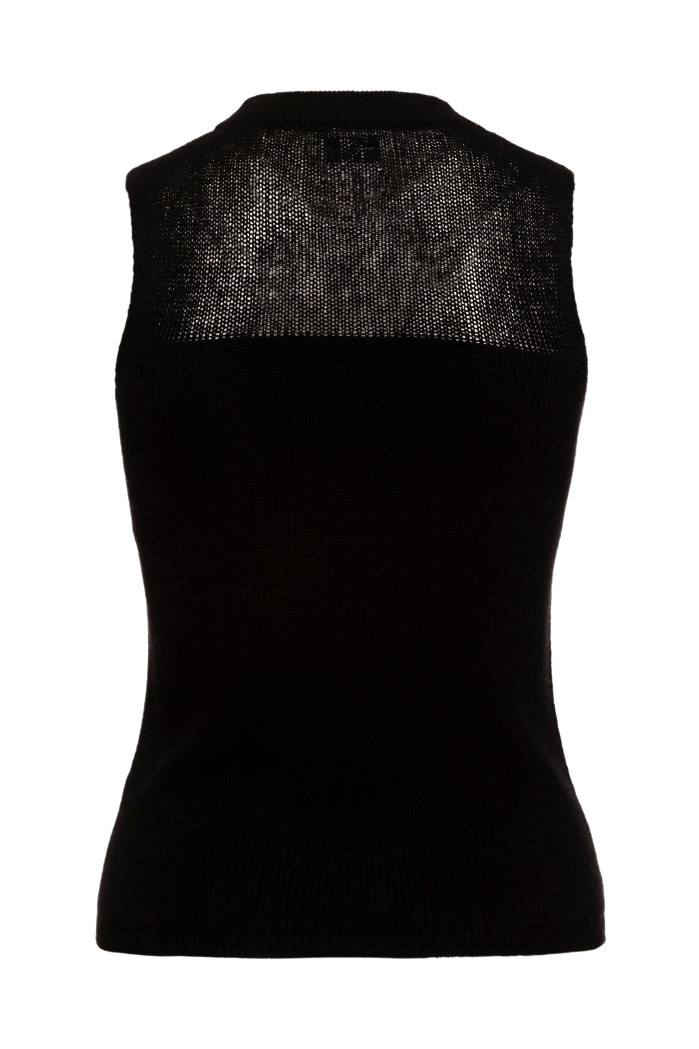 Coral Sleeveless Block Intarsia Top