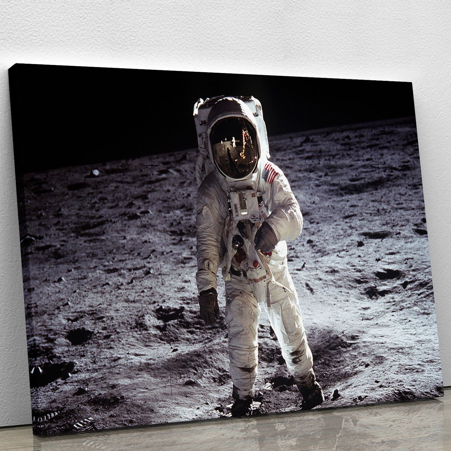 Buzz Aldrin Astronaut Man On Moon Canvas Print or Poster-1