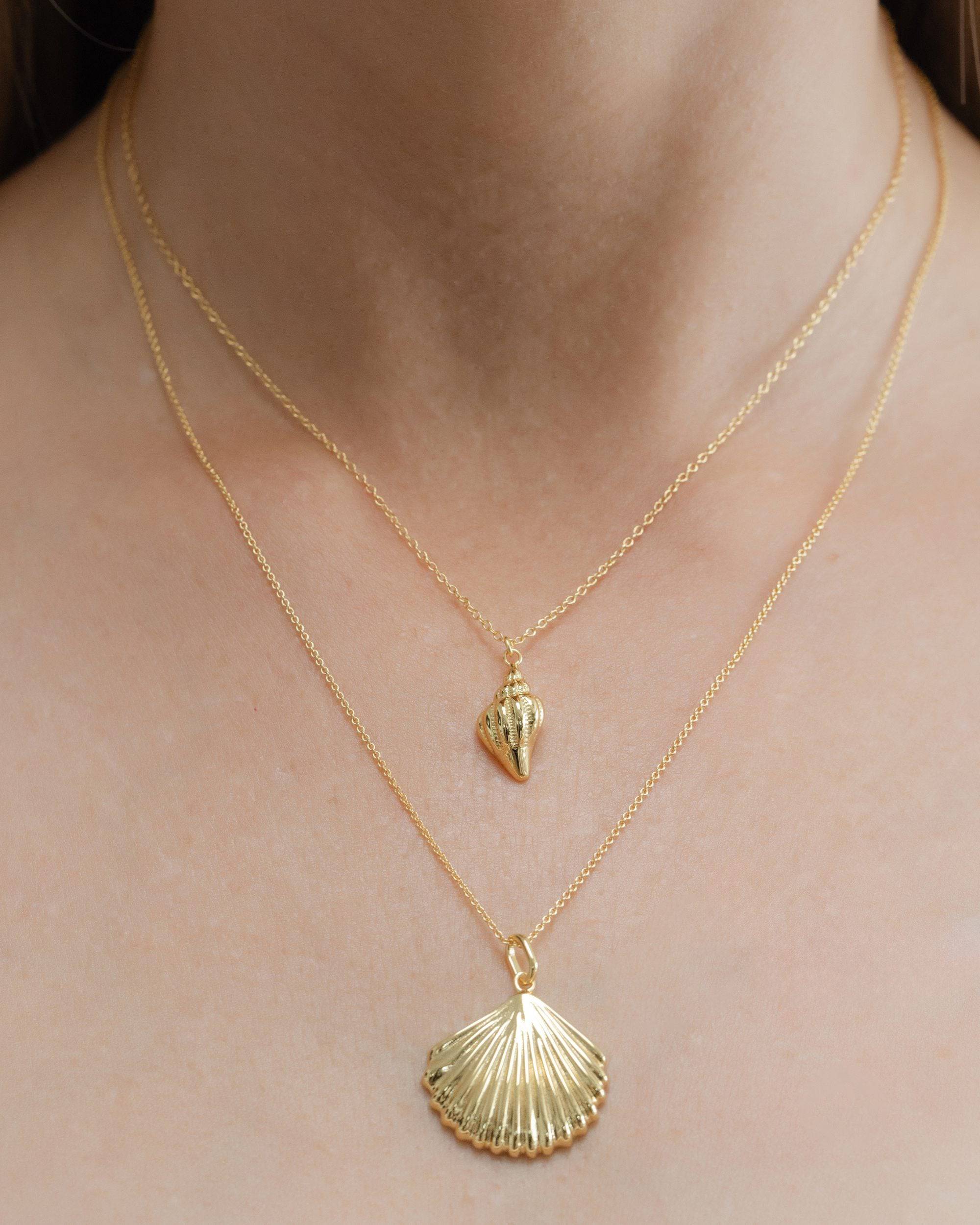 14k Gold Conch Shell Necklace