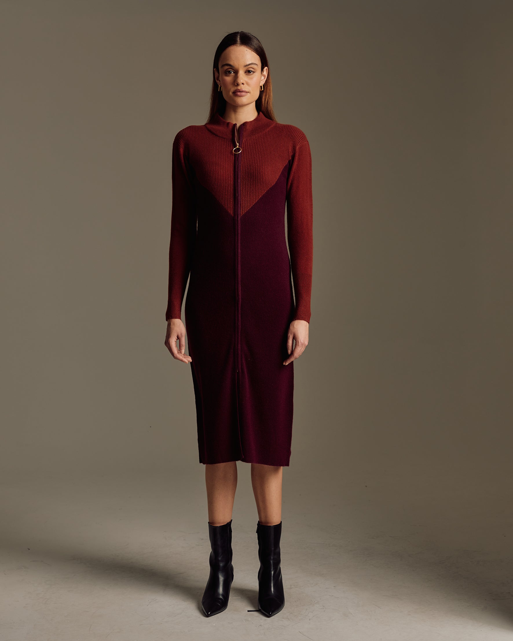 Women's 100% Cashmere Formal Midi Dress