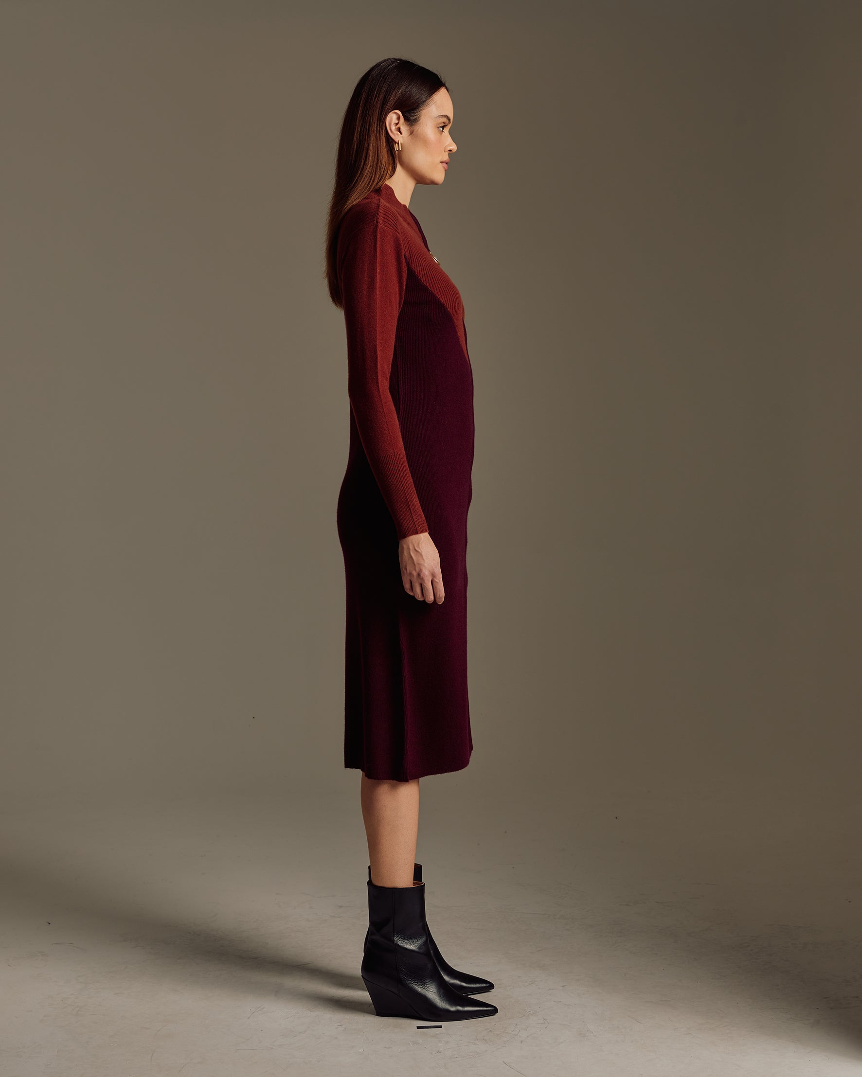 Women's 100% Cashmere Formal Midi Dress