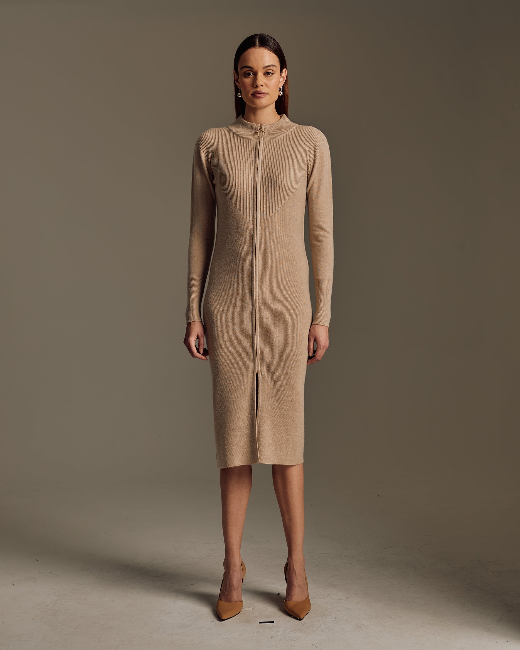 Women's 100% Cashmere Formal Midi Dress