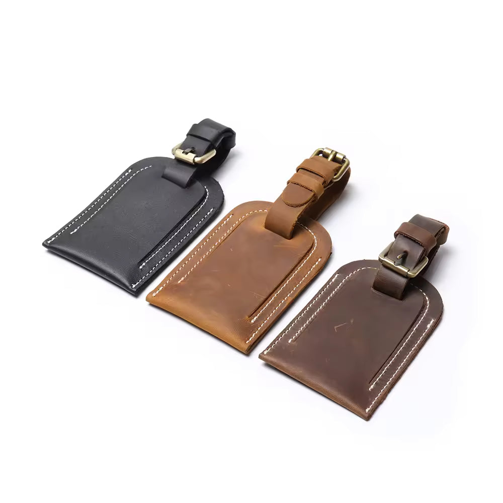 Full Grain Leather Luggage Tag-0