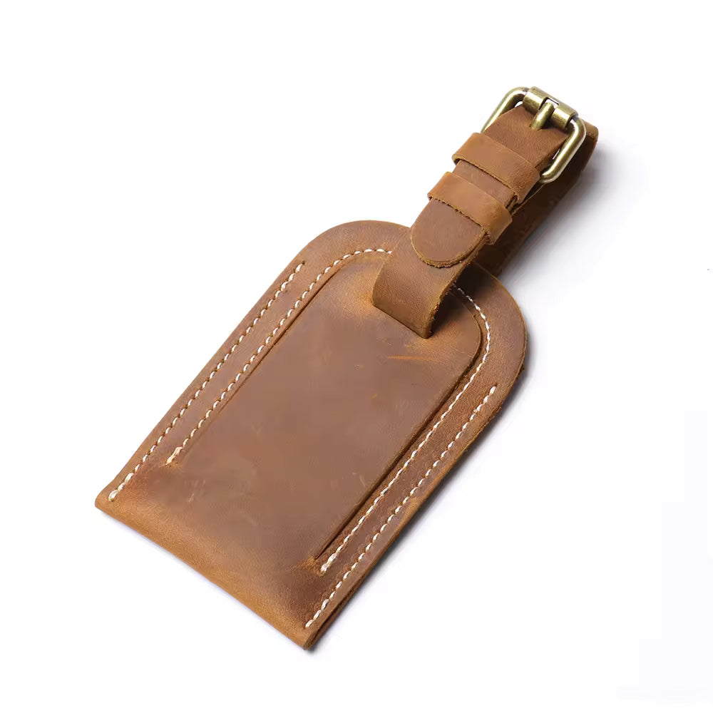 Full Grain Leather Luggage Tag-2