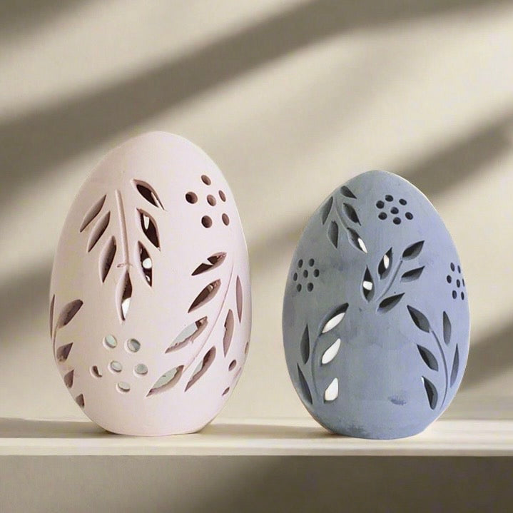 Terracotta Egg Lantern - Set of 2