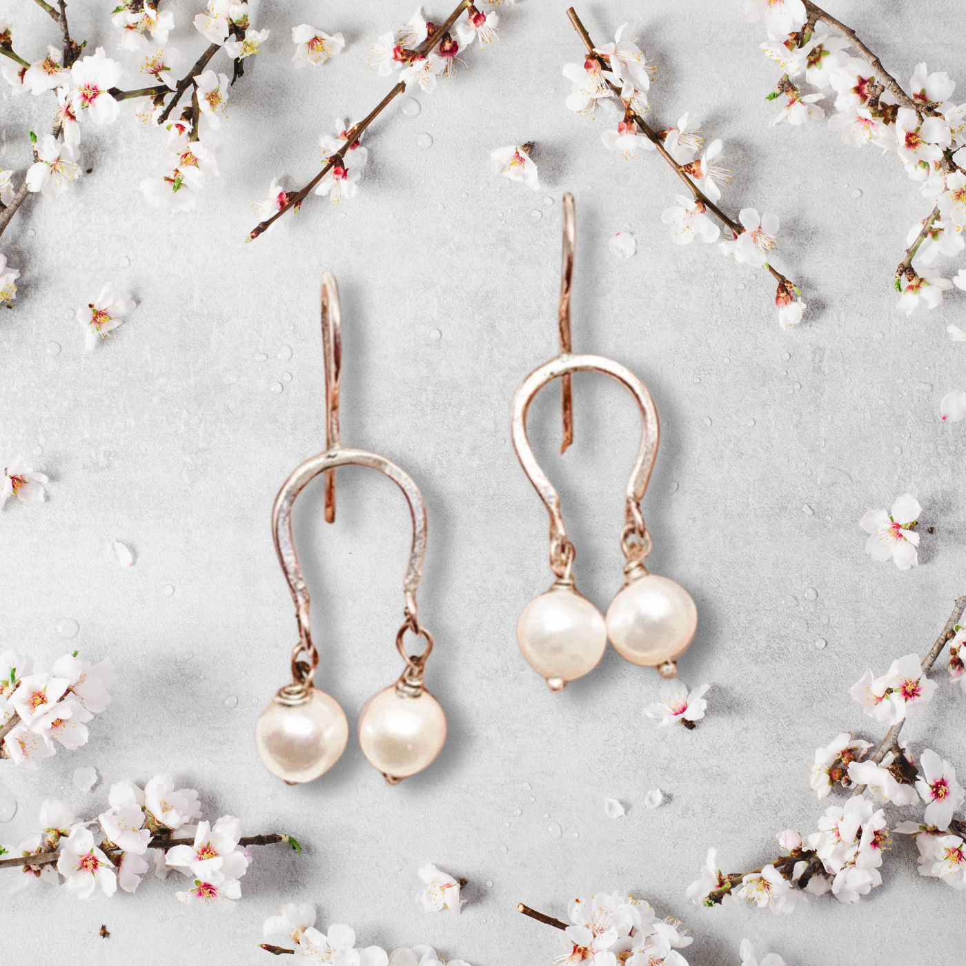 Handmade Lucky Horseshoe Pearl Drop Earrings