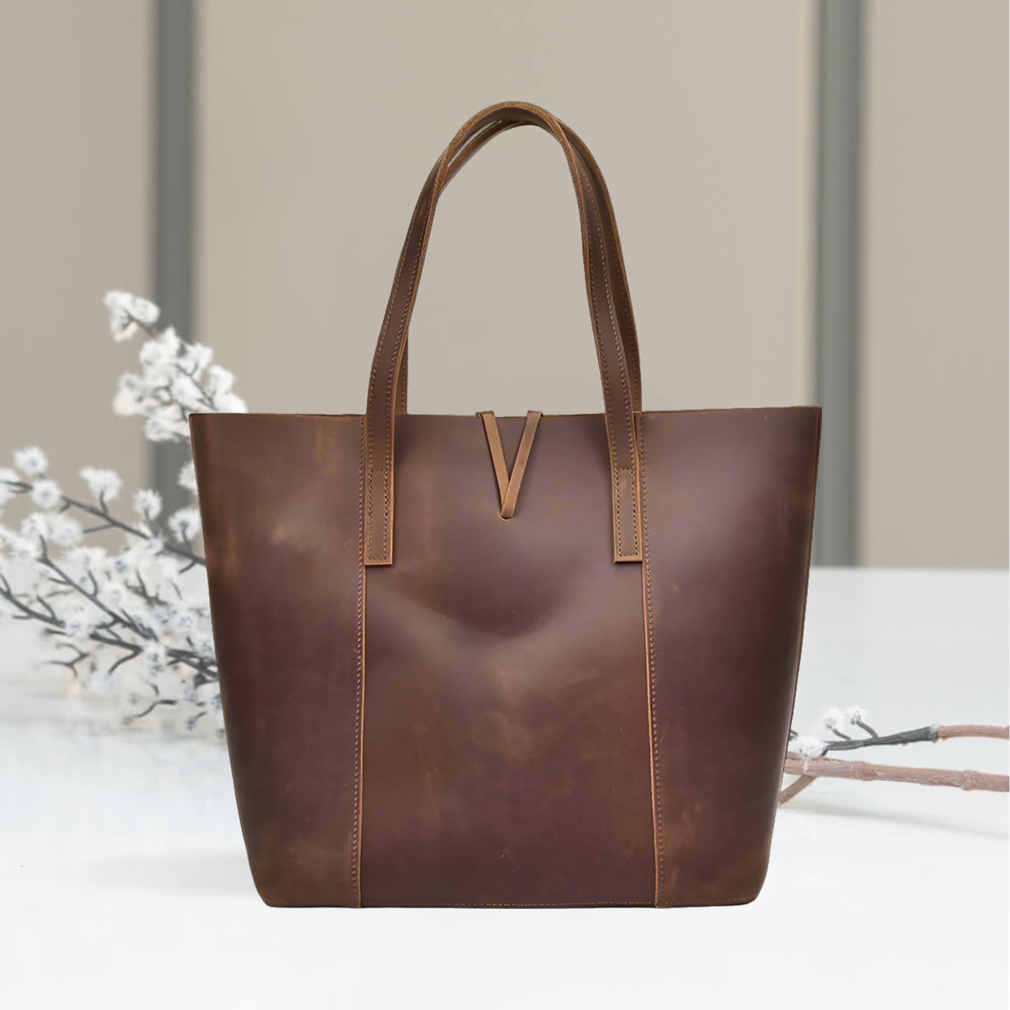 The Taavi Tote Handcrafted Leather Tote Bag