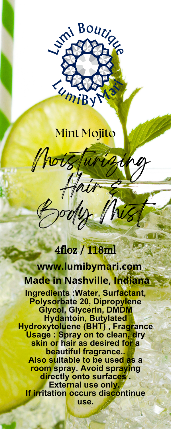 Natural Moisturizing Hair & Body Mist/ Room Spray – 4 fl Oz