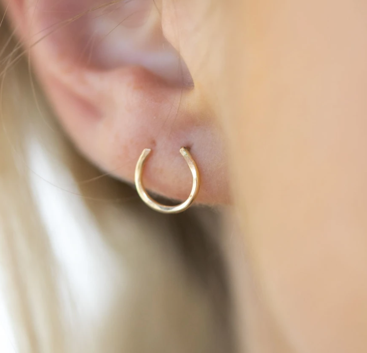 Lucky Horseshoe Stud Earrings-0