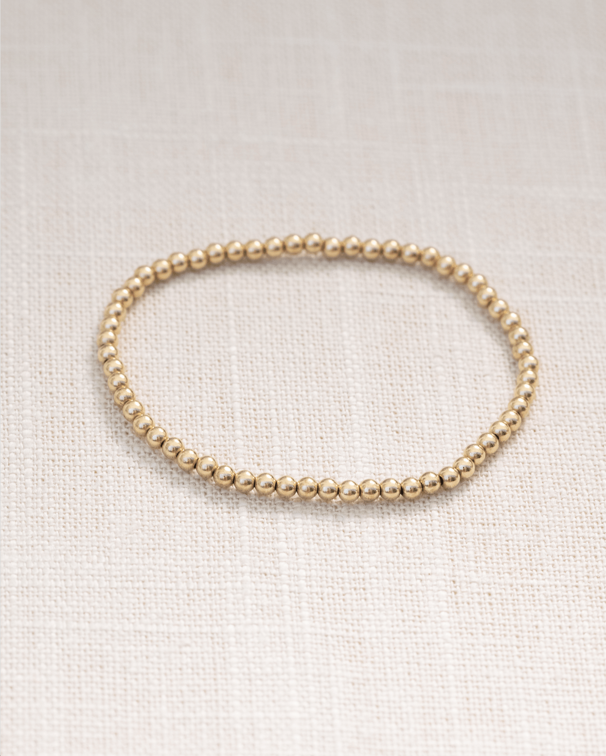 The Handcrafted 3mm Stretch Gold Ball Bracelet