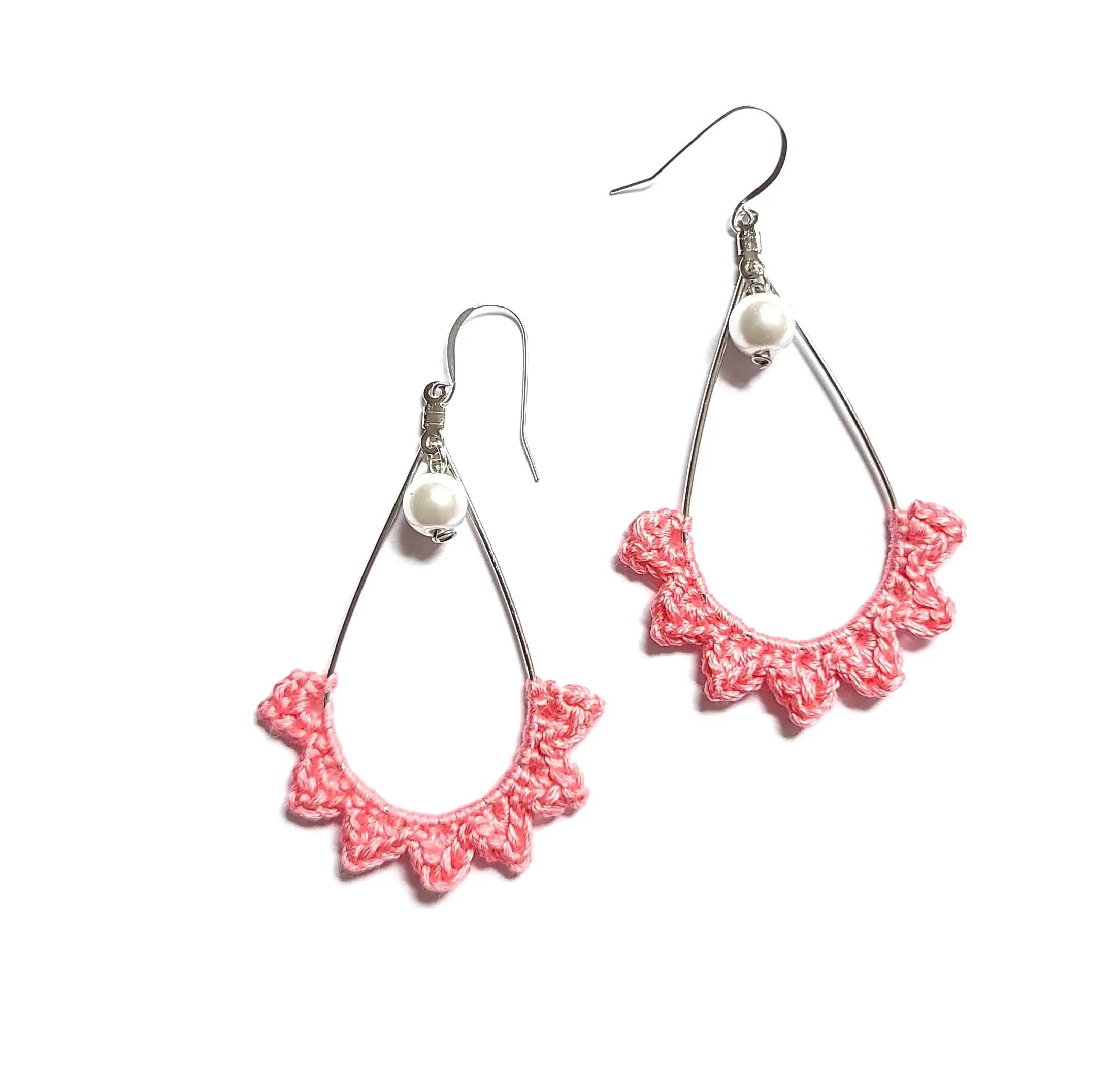 Tear drop Pearl Burst Earrings-2