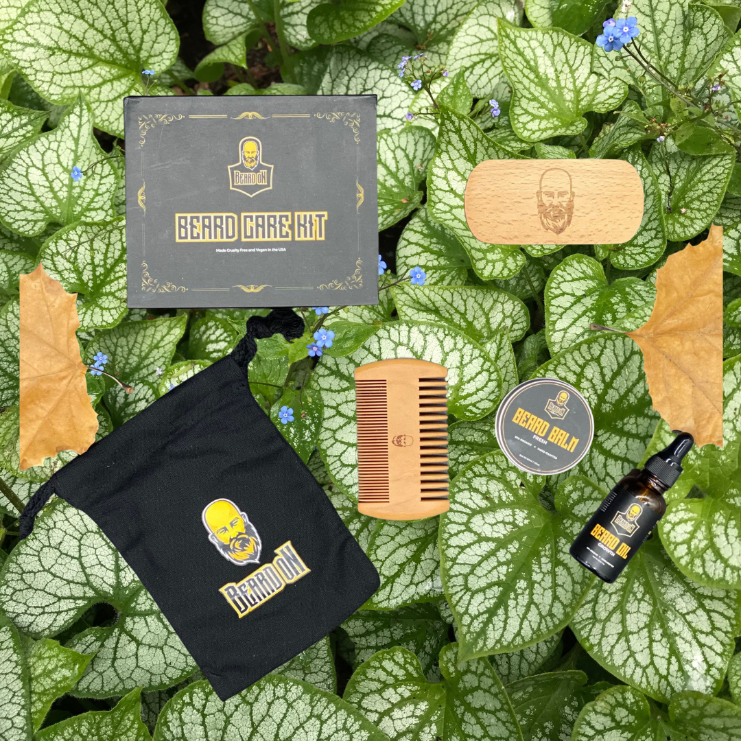 Beard Growth & Grooming Kit – USDA Certified Organic Beard Oil, Balm & Wooden Comb