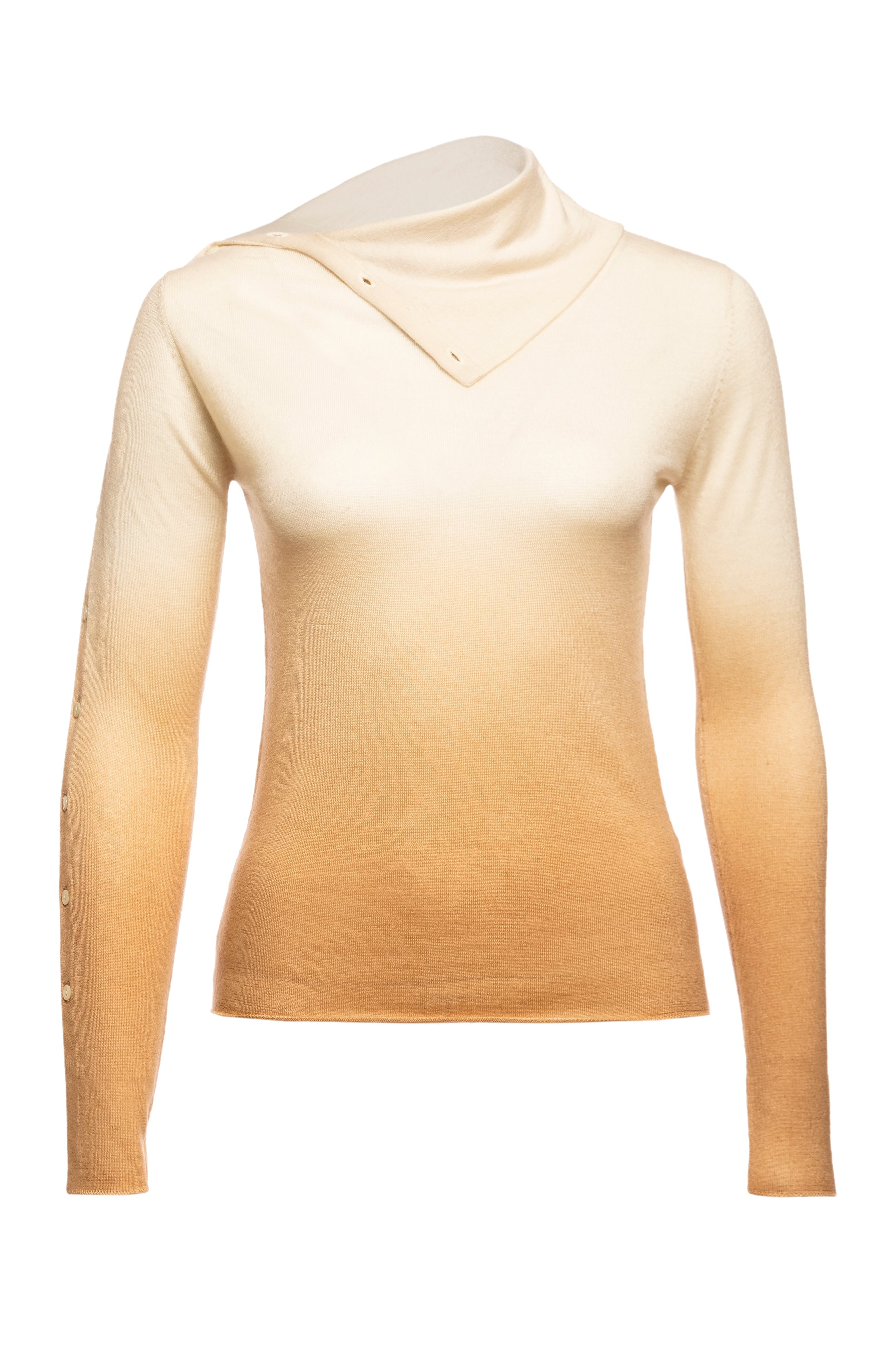 Pearl Body Fitted Flap Turtleneck Textured Top