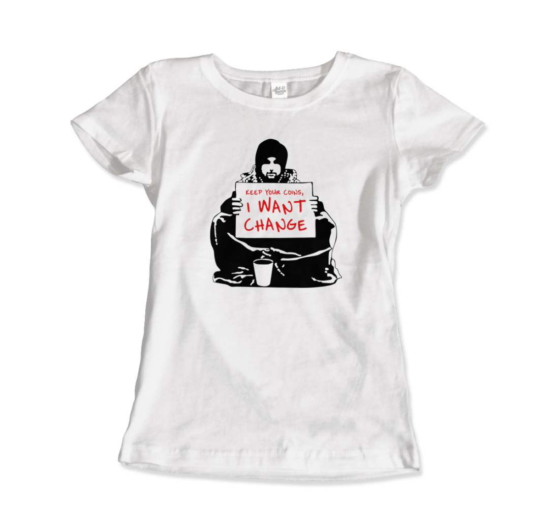 Banksy - I Want Change Artwork T-Shirt-6