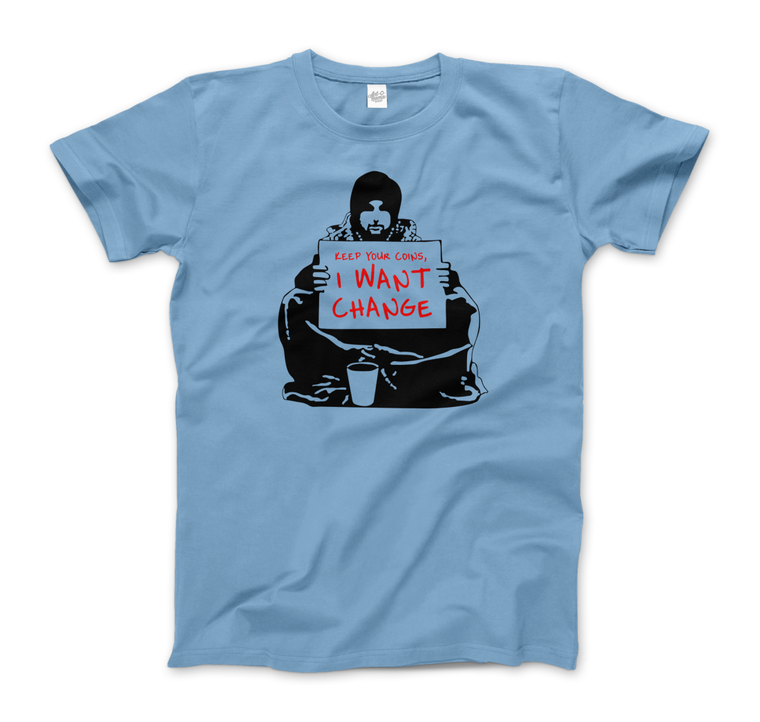 Banksy - I Want Change Artwork T-Shirt-5