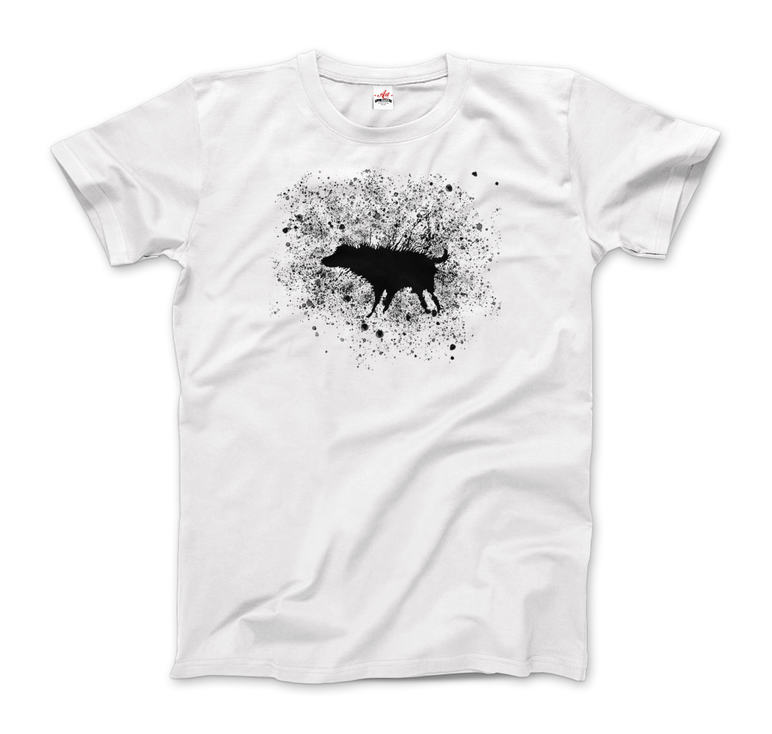 Banksy Wet Dog Splatter 2007 Street Art T-Shirt – Men (Unisex), Women (Fitted) & Youth Sizes