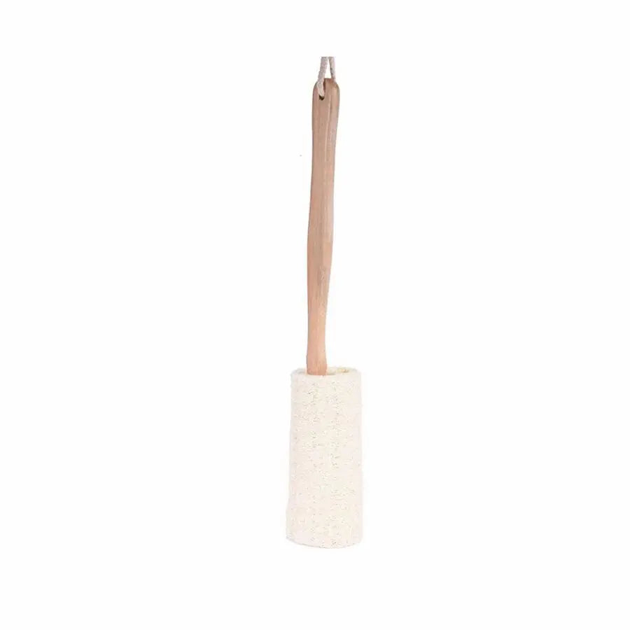 Natural Loofah Bath Brush - Long Wood Handle