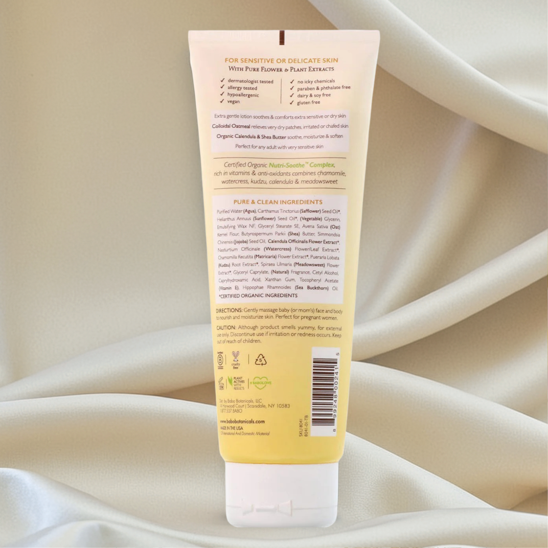 Babo Botanicals Moisturizing Oatmilk & Calendula Baby Lotion – 8 Oz