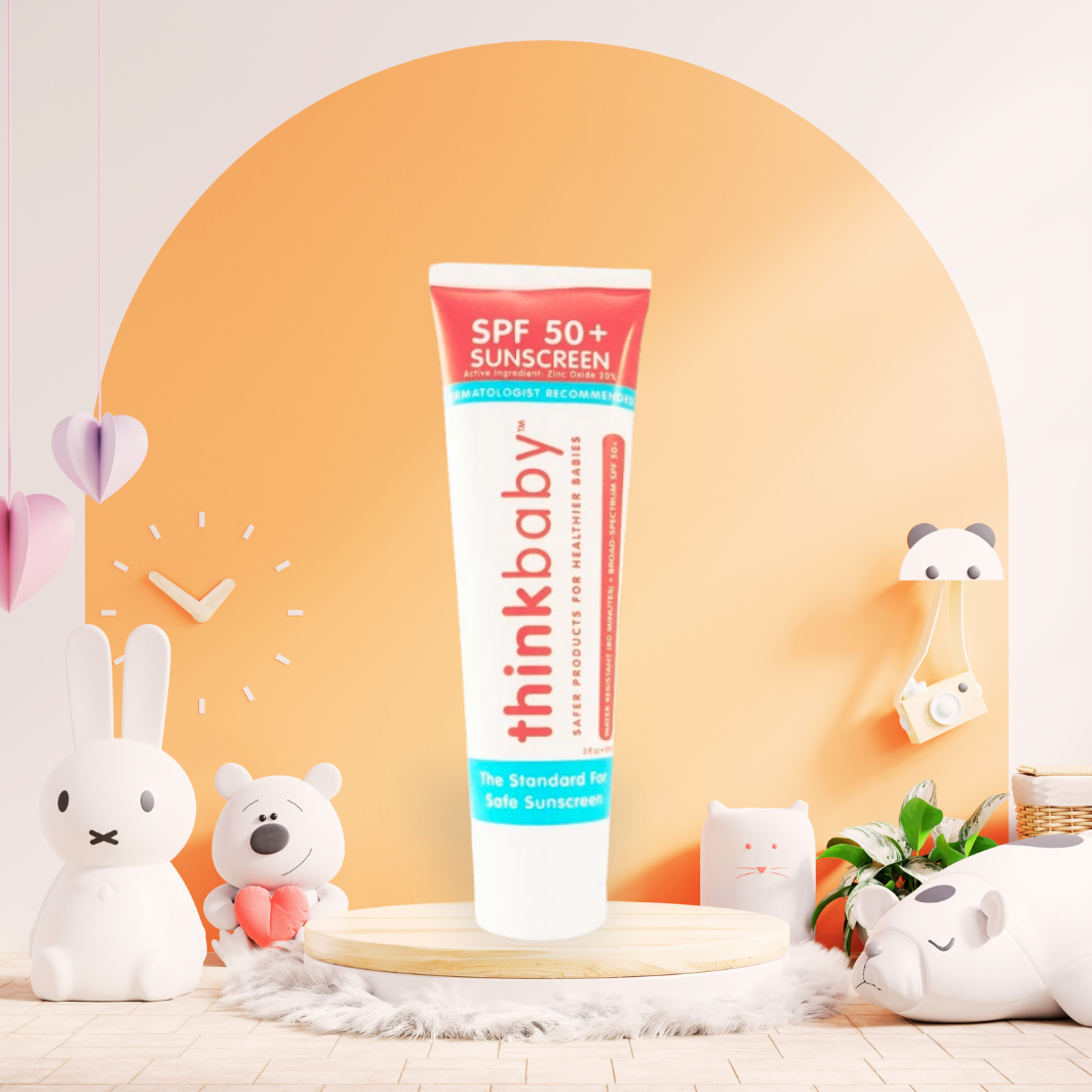 thinkbaby SPF 50 Kids & Baby Mineral Sunscreen – 3 Oz