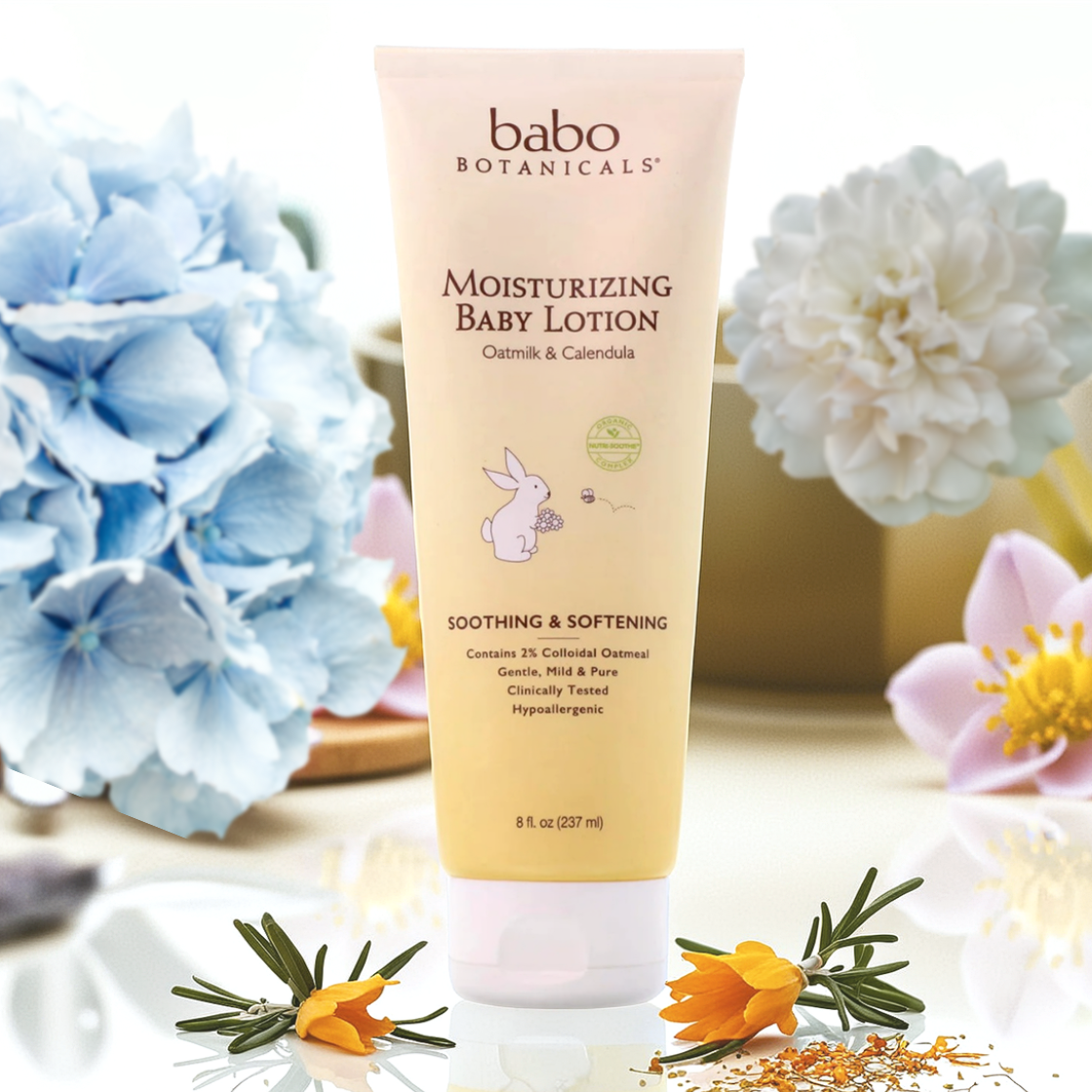 Babo Botanicals Moisturizing Oatmilk & Calendula Baby Lotion – 8 Oz