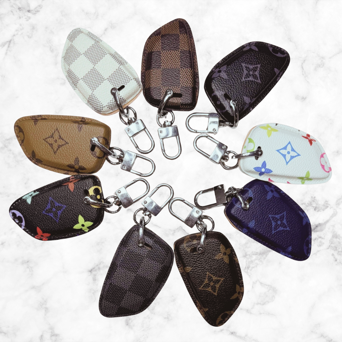 Premium Louis Vuitton Canvas Key Case for BMW – Handmade from Authentic Upcycled Louis Vuitton