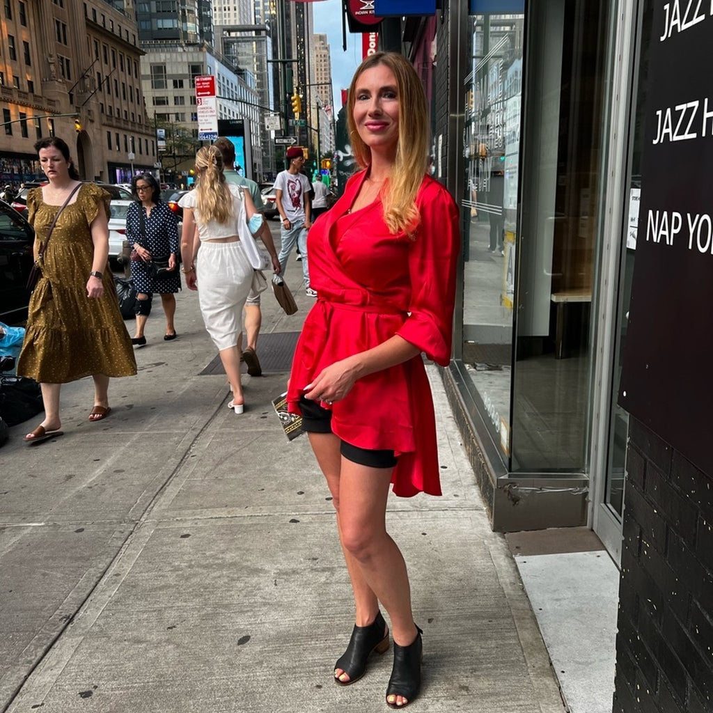FEW MODA High-Low Wrap Dress/ Blouse