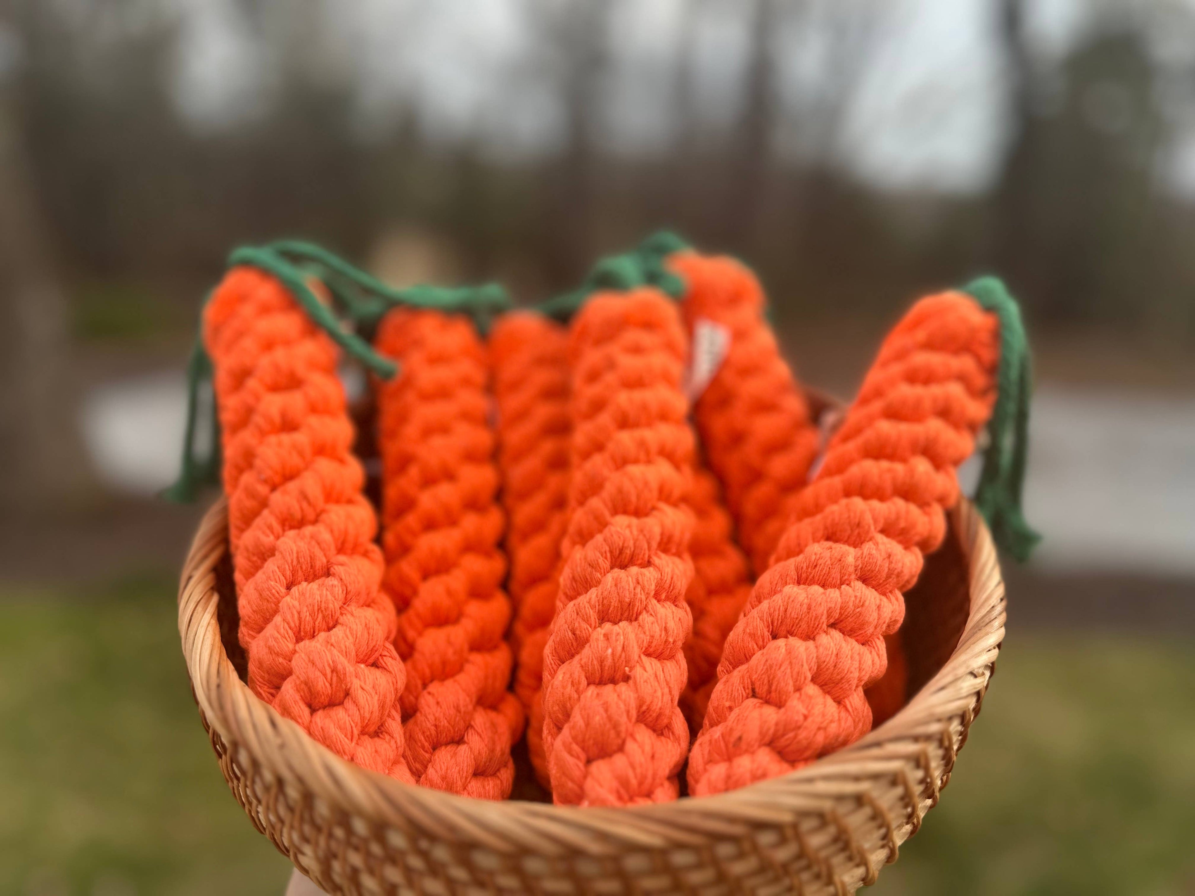 Monli Handcrafted Sustainable Carrot Dog Rope Toy