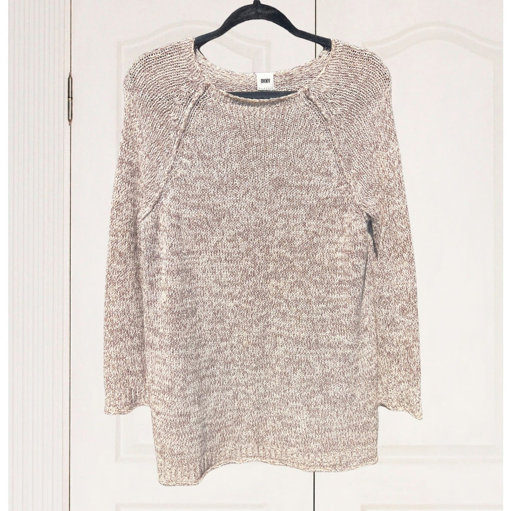 DKNY Long Sweater – Brown/White