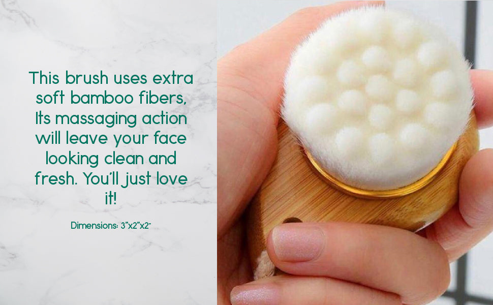Gentle Bamboo Facial Brush with Natural Bamboo Handle