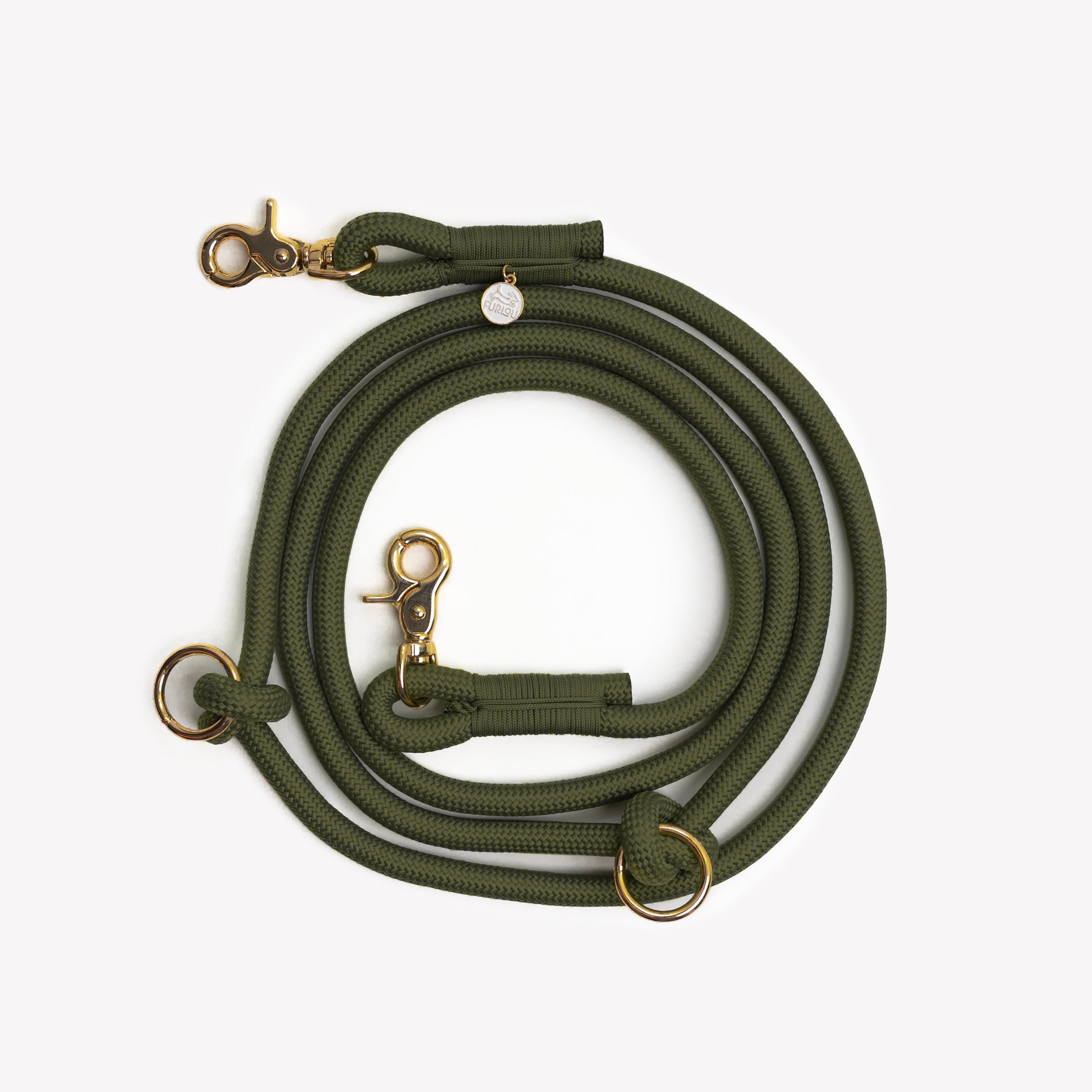 'Moss Green' - Hands Free Braided Leash