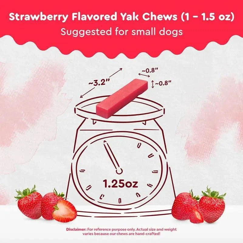Strawberry Himalayan Yak Chews Long-Lasting Natural Dog Chew