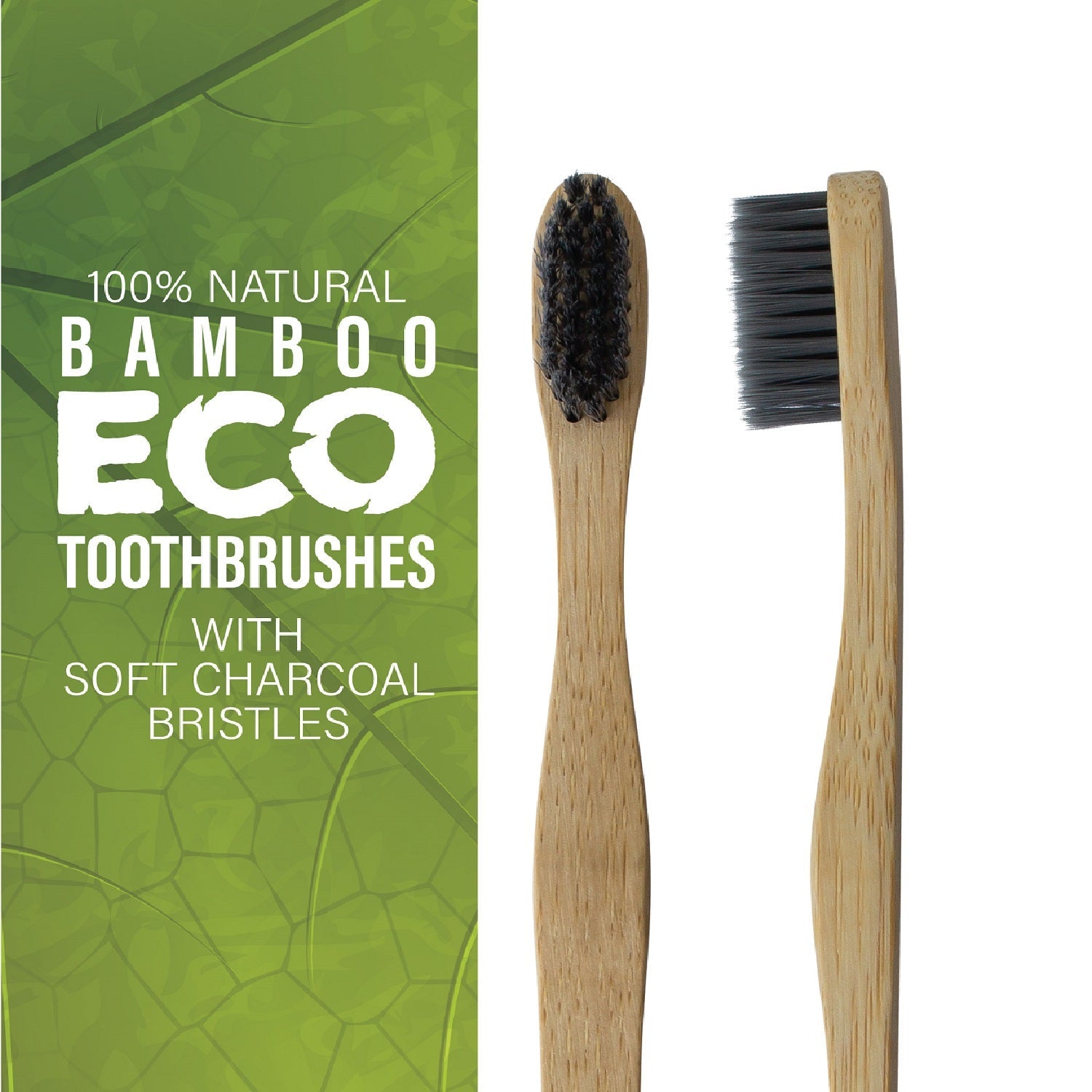 100% Natural Bamboo Toothbrush – 2-Pack