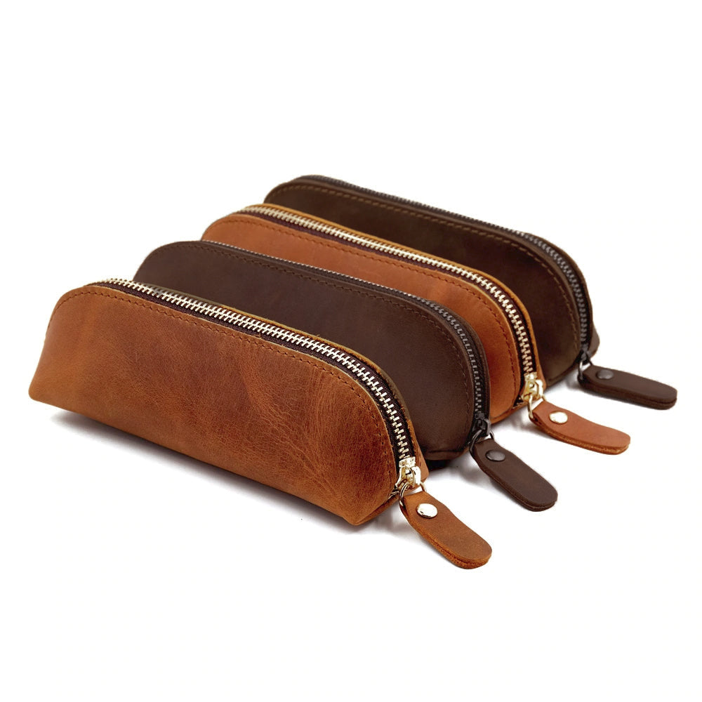 The Paavo Leather Pen Case | Leather Makeup Pouch-3