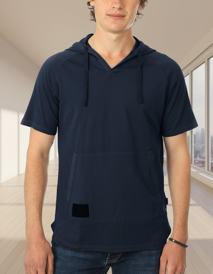 100% cotton deconstructed henley shirt