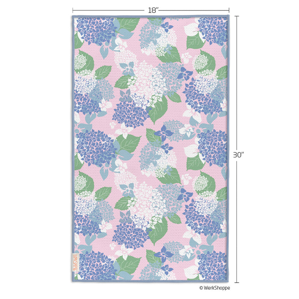 Hydrangea Tile Reversible Microfiber Towel