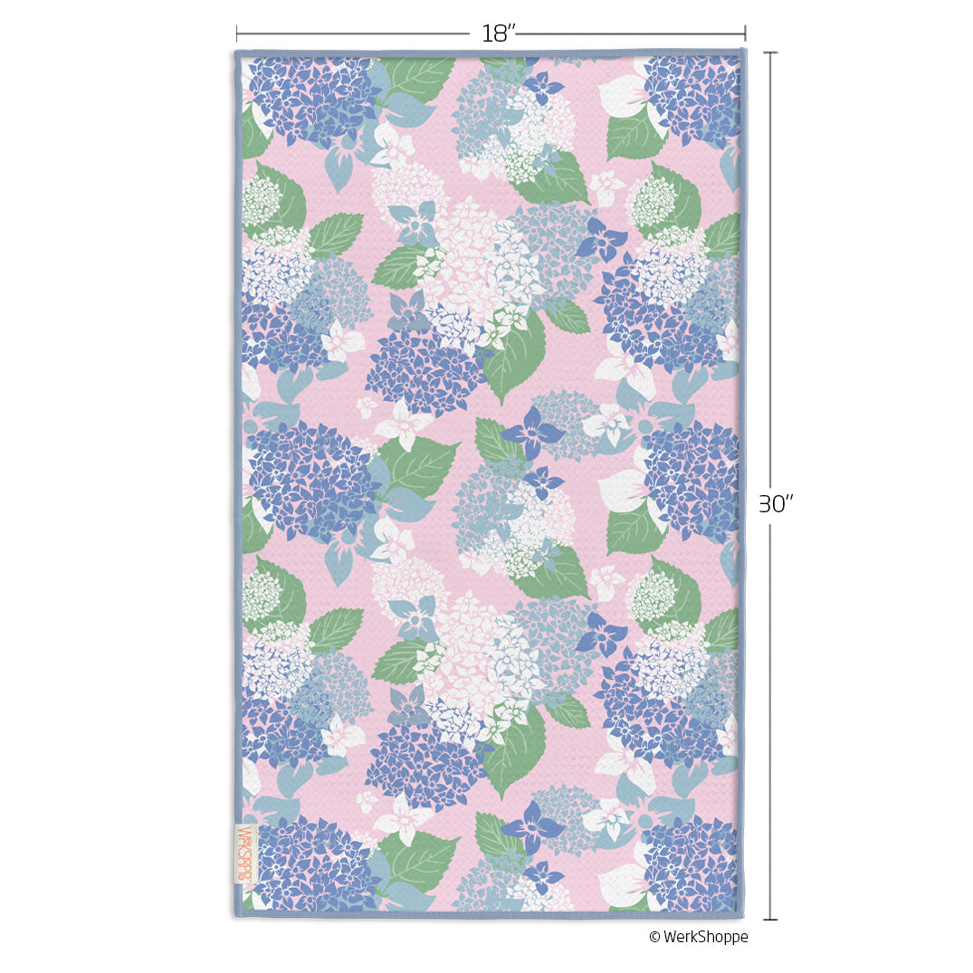 Hydrangea Tile Reversible Microfiber Towel
