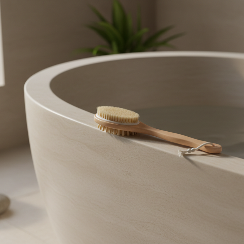 Wood & Boar Bristle Natural Bath & Body Massage Brush