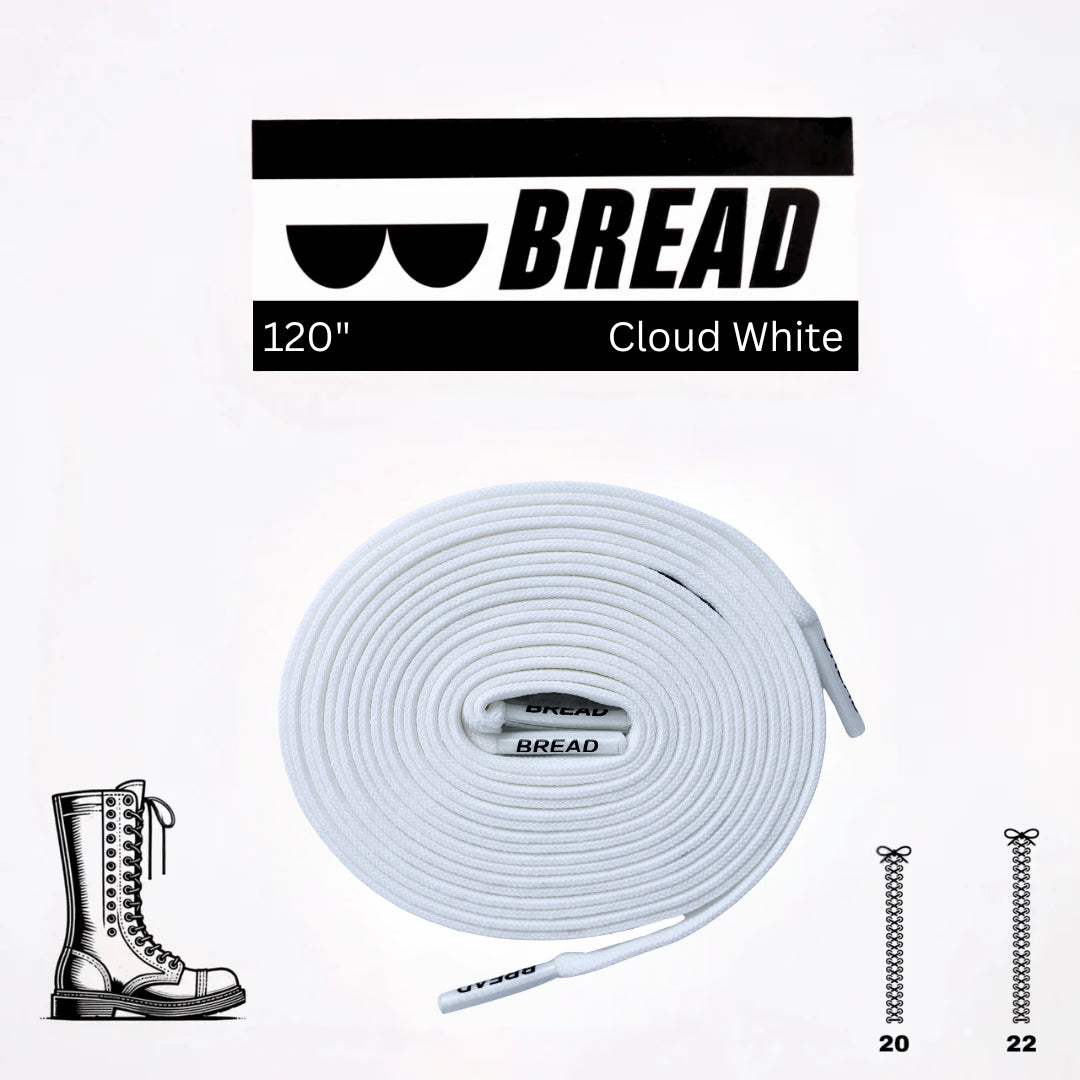 Bread Cloud White Elastic Shoelaces