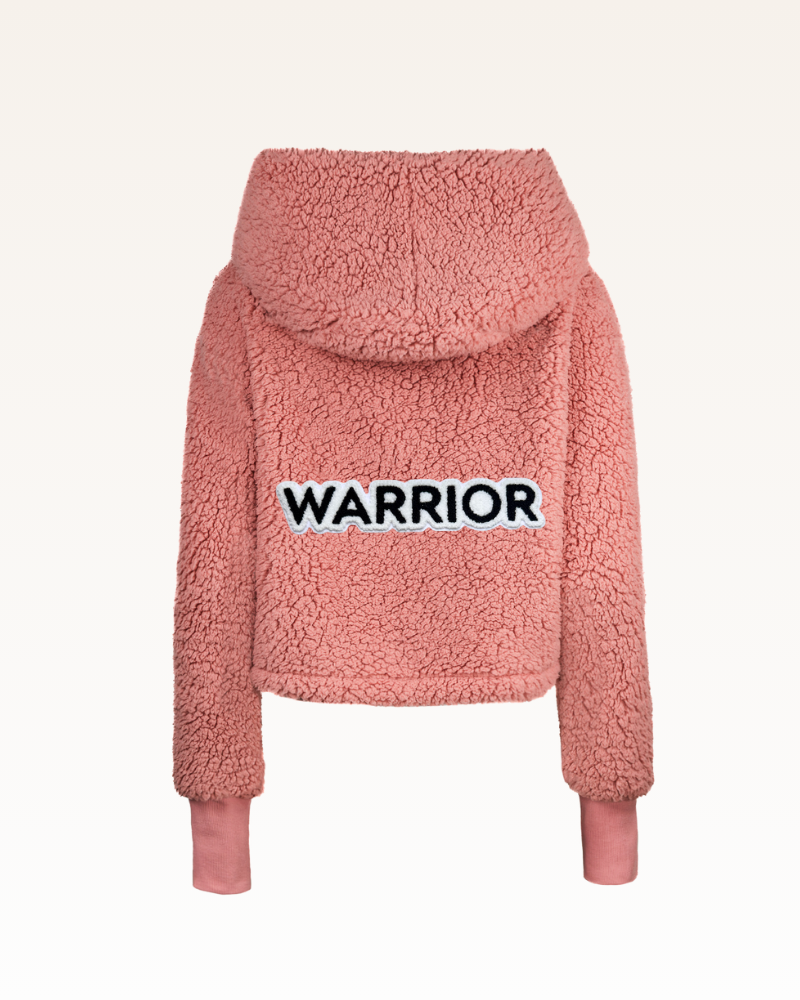 The Warrior Effect™ by Jill Martin Chenille Logo Cropped Sherpa Lounger Jacket