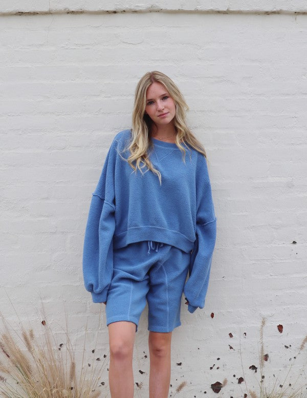 Sophie Organic Cotton Sweatshirt – Cornflower Blue