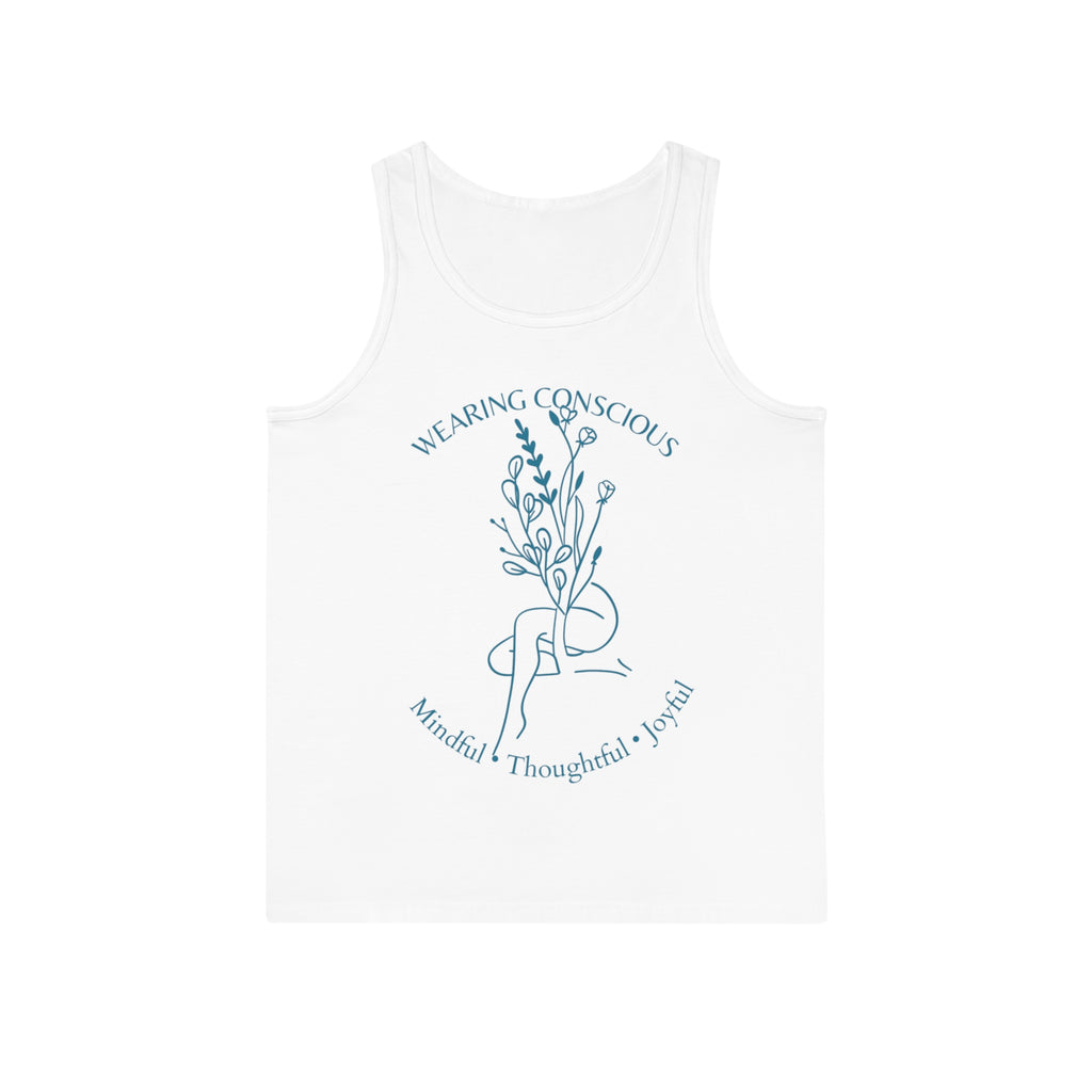 Mindful Thoughtful Joyful Design Floral Tank Top – Unisex Cut