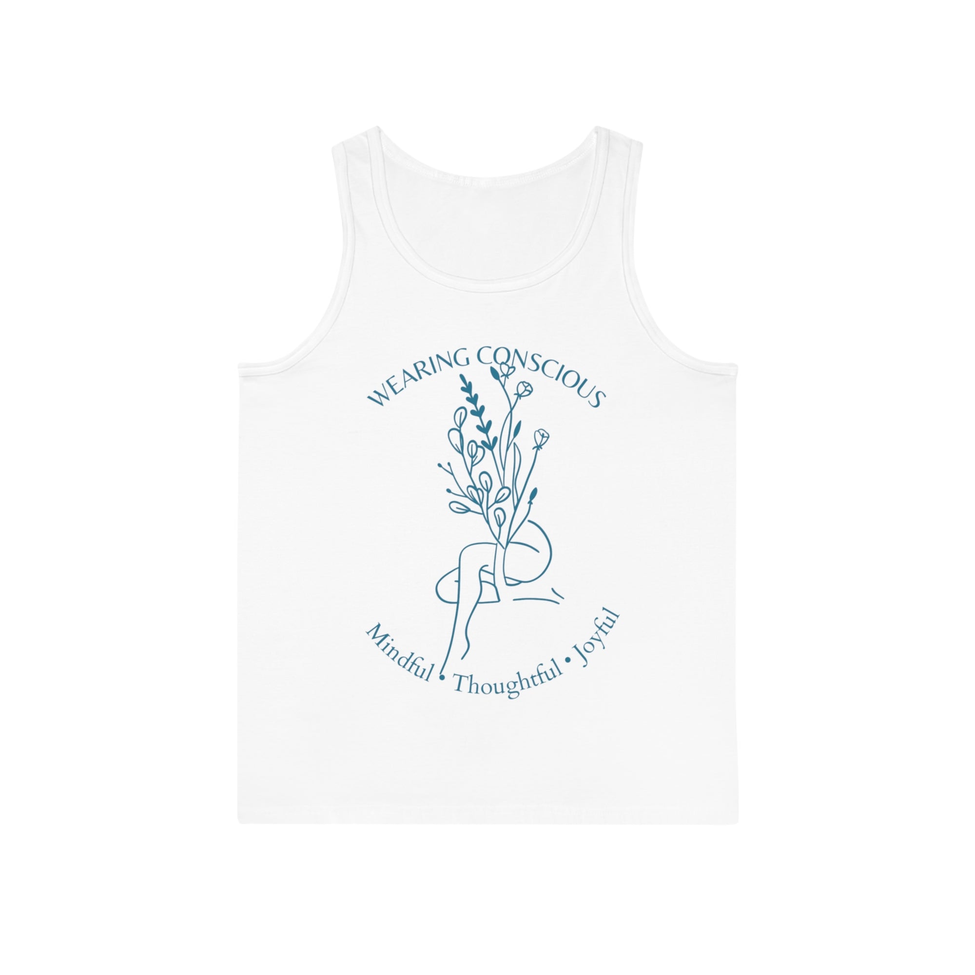 Mindful Thoughtful Joyful Design Floral Tank Top – Unisex Cut